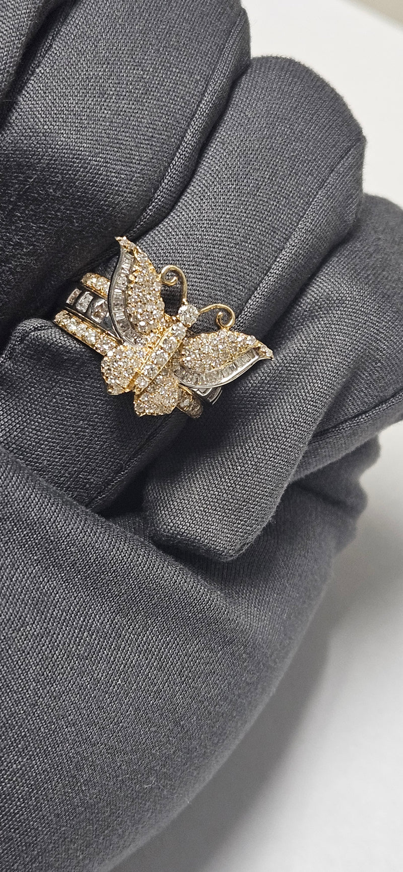 Large Diamond Butterfly Ring 14kt