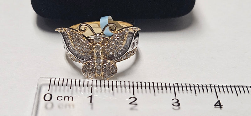 Large Diamond Butterfly Ring 14kt