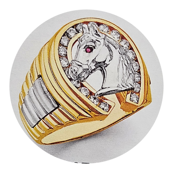 Anillo con caballo 14kt