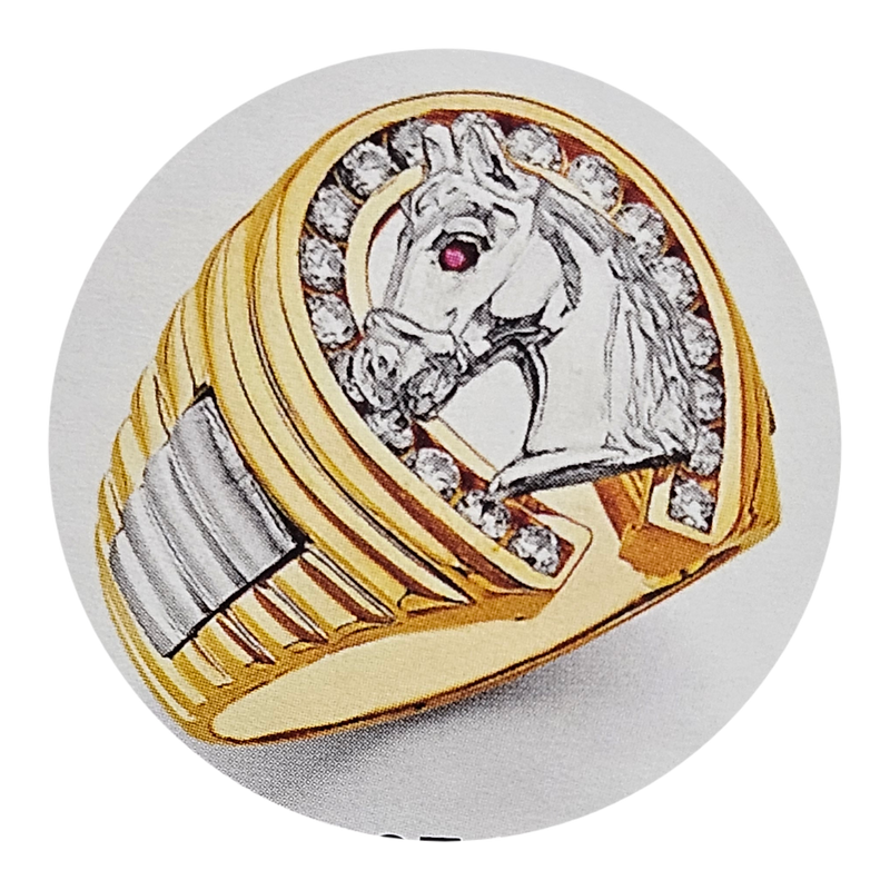 Anillo con caballo 14kt