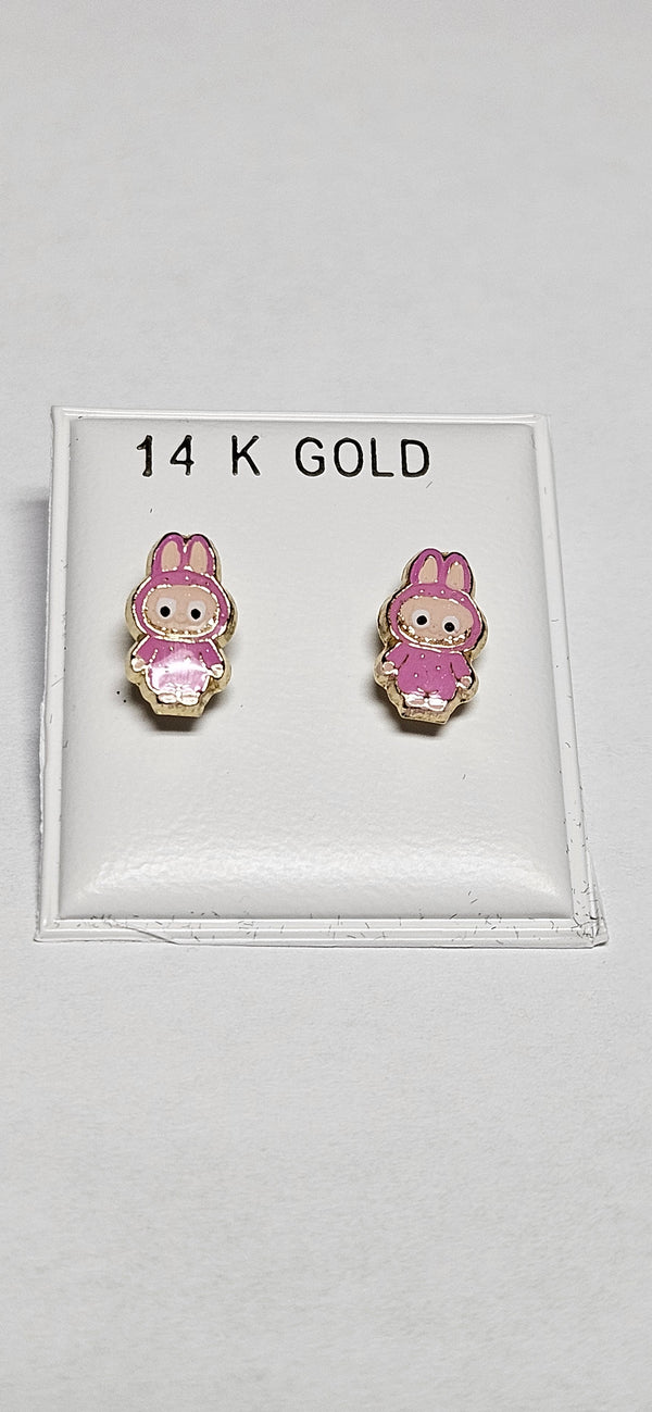 14kt labubu earrings