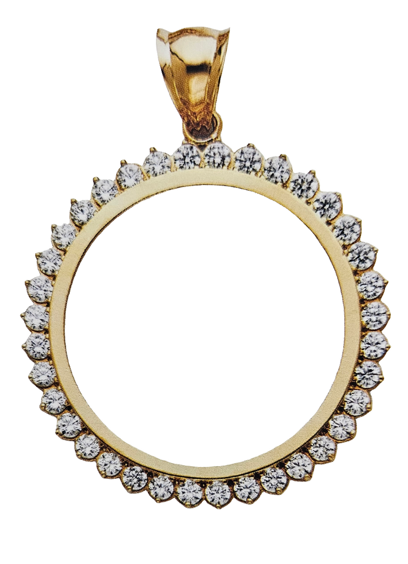 14kt centenario coin pendant with cubiczirconia