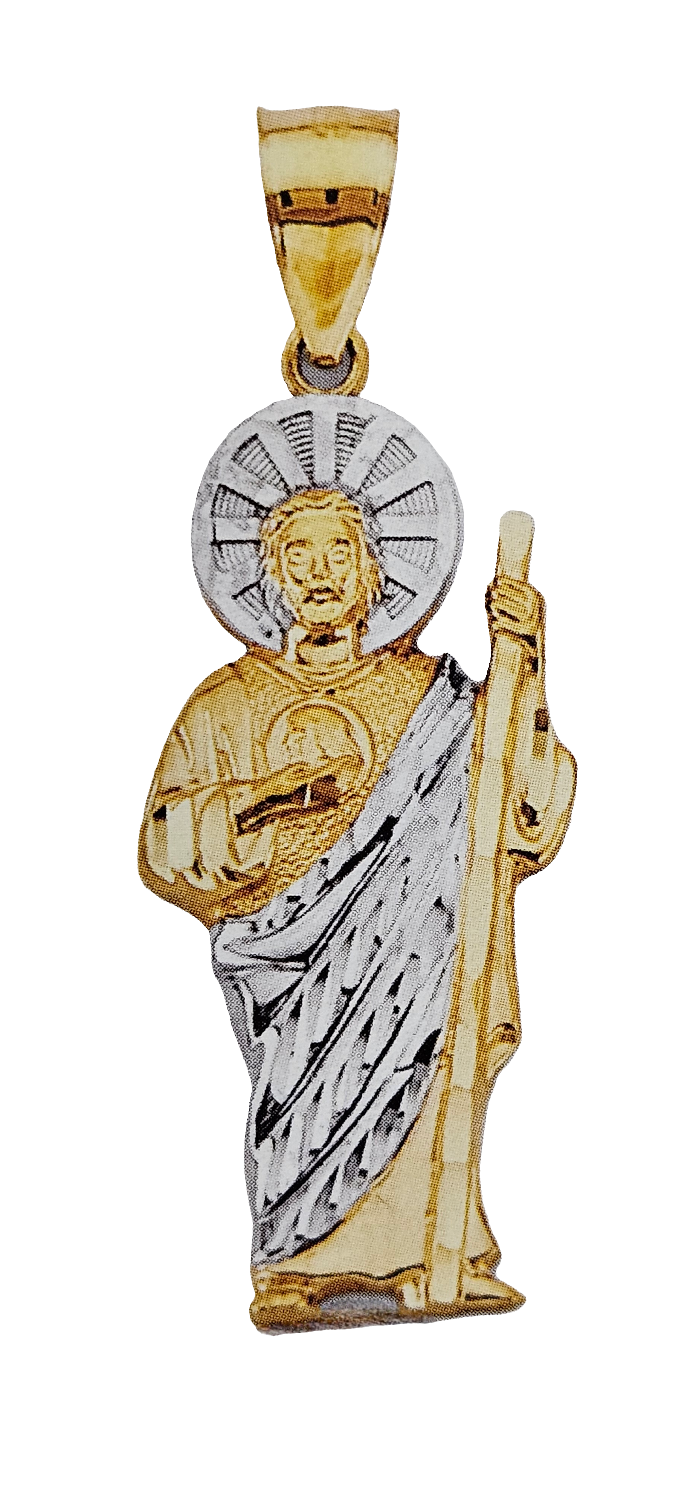 14kt san judas white and yellow gold