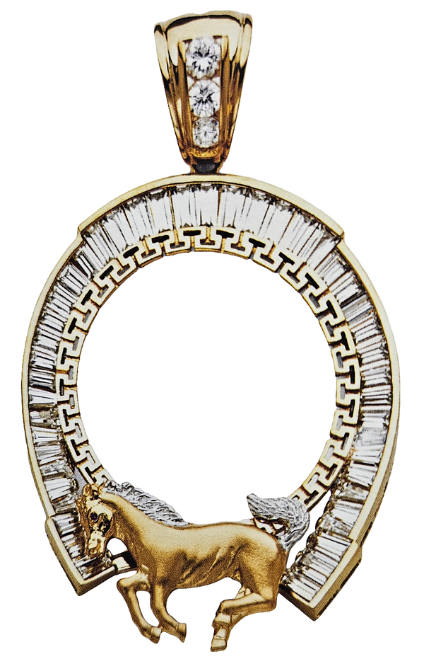 14kt centenario coin pendant with cubiczirconia