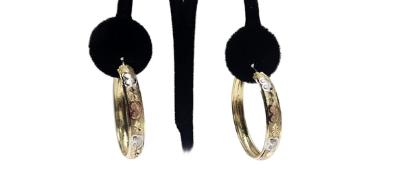 14kt heart hoops