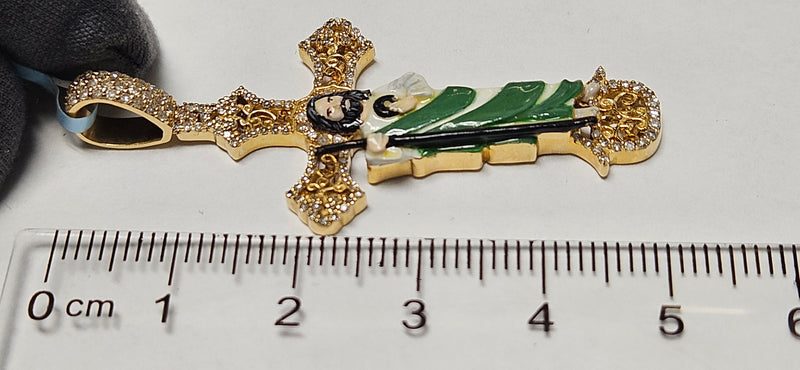 14kt Sanjudas cross 14k/Natural diamonds 💎