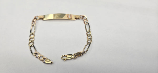 14k butterfly I'd bracelett