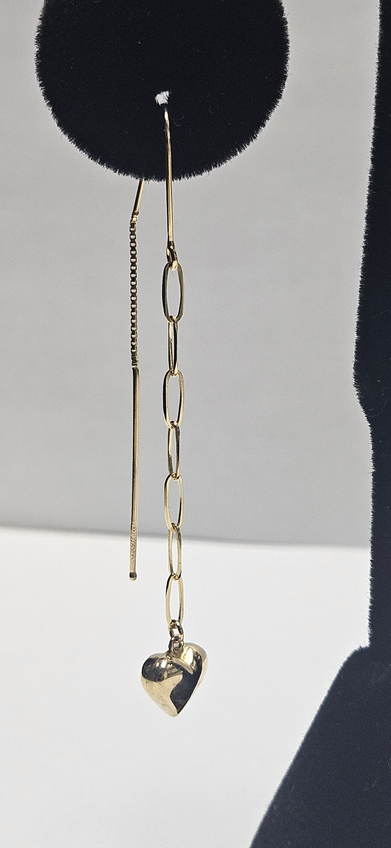 14kt heart dangle earrings