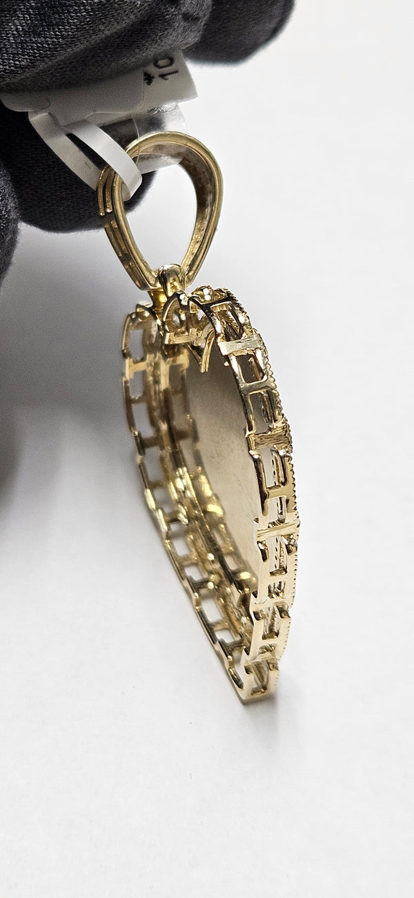 Large Heart photo pendant 10k /Natural diamonds 💎