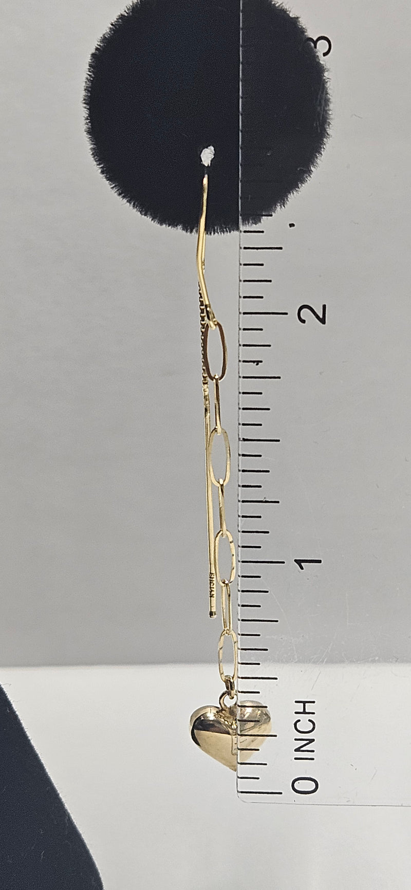 14kt heart dangle earrings