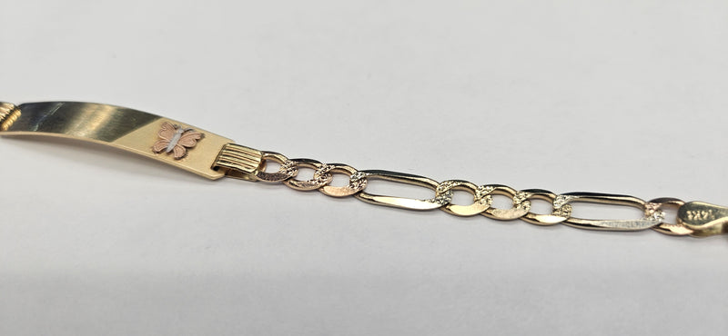 14k butterfly I'd bracelett