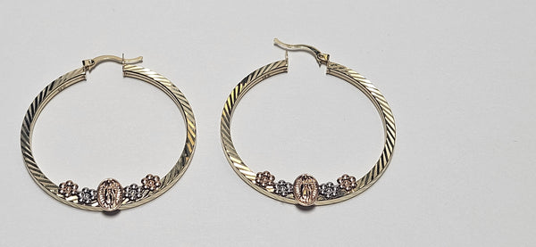 14kt guadalupe hoops