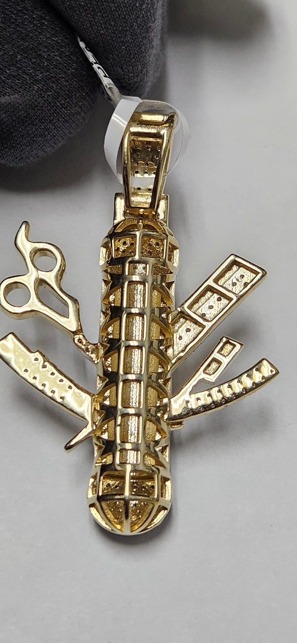 Barbershop pendant 10kt/natural diamond