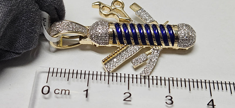 Barbershop pendant 10kt/natural diamond