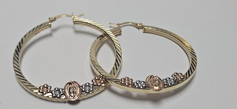 14kt guadalupe hoops