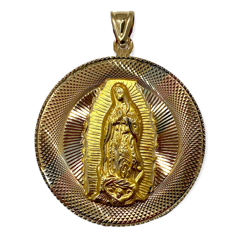 14k Tri-Color Medalla Double Sided